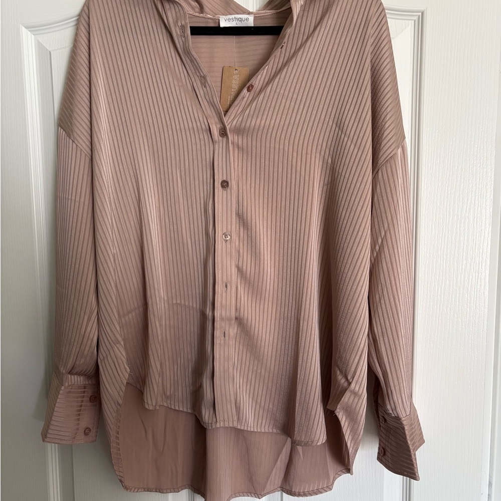 Striped Button-Up Blouse